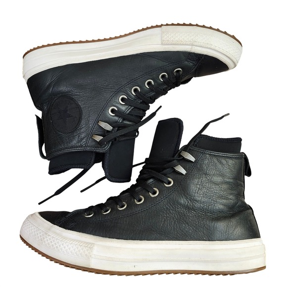 Converse CTAS Leather Waterproof High Top Sneaker Boot Black Women's 10.5 - Picture 2 of 12